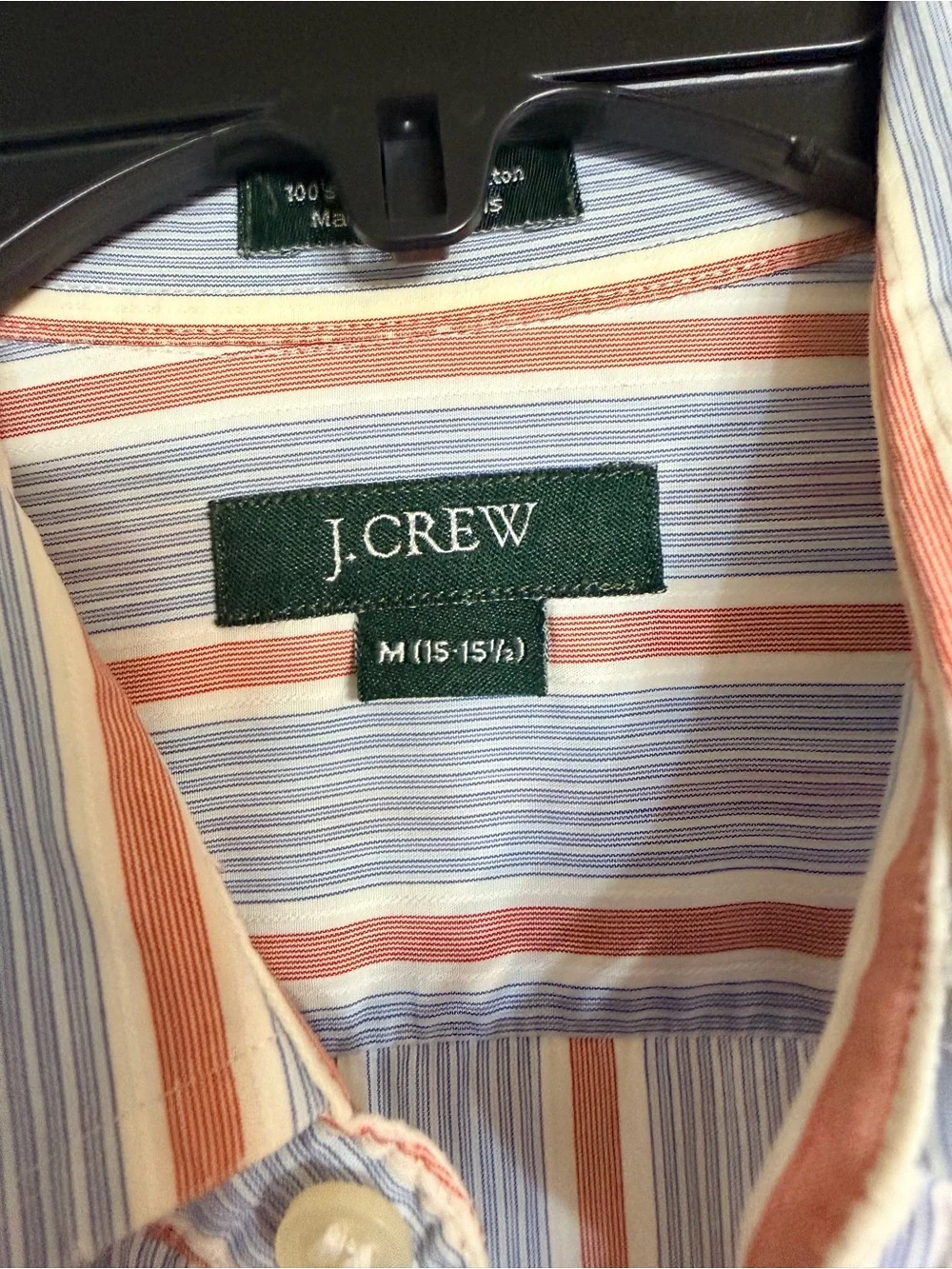 J. Crew Men’s Blue, White & Red Vertical Stripe Dress Shirt